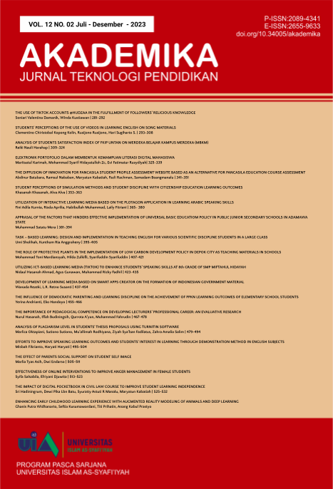 					View Vol. 12 No. 02 (2023): Akademika : Jurnal Teknologi Pendidikan
				