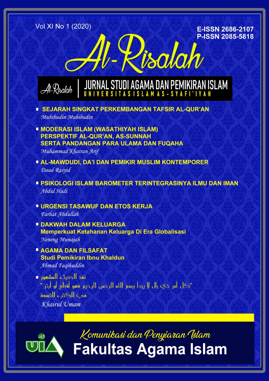 					View Vol. 11 No. 1 (2020): Al-Risalah : Jurnal Studi Agama dan Pemikiran Islam
				